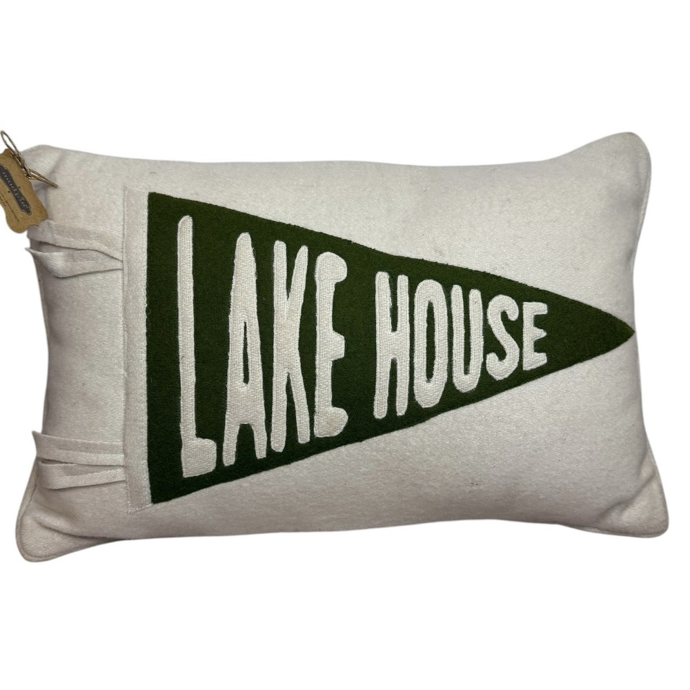 Mud Pie Lake House Pillow Home Decor Throw Pillow New with Tags 18x12